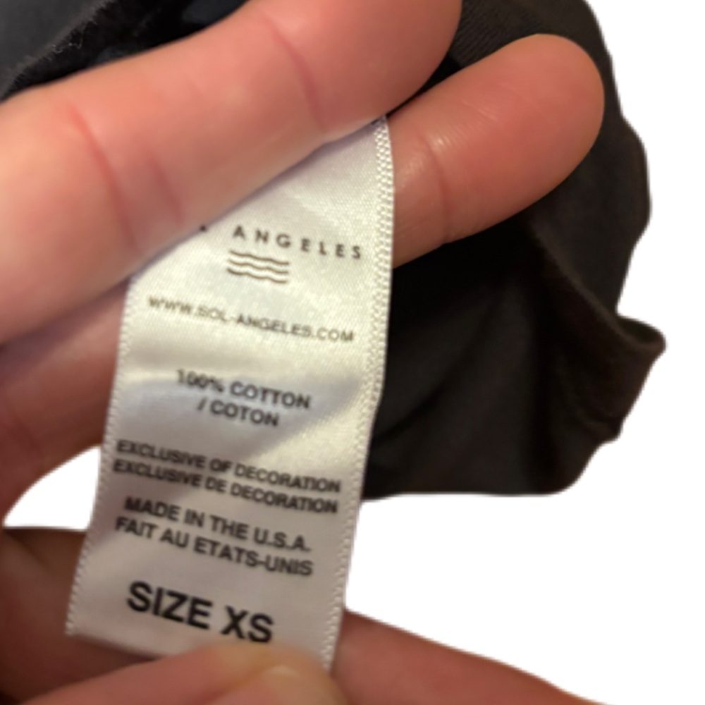 Anthropologie Sol Angeles Mita Swan Graphic Tee Black Cotton Made in USA EUC - Picture 11 of 11